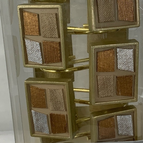 Mosaic Bathroom Set Curtain Hooks Soap Dispenser Toothbrush Holder 4 PC Set - Picture 7 of 15